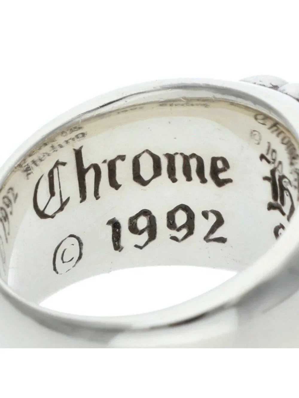 Chrome Hearts Flrl Floral Cross Silver Ring